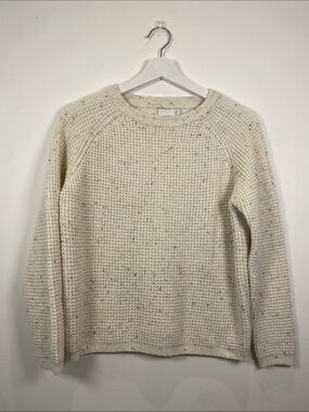 ASOS Petite Cream Speckled Waffle Crewneck Sweater